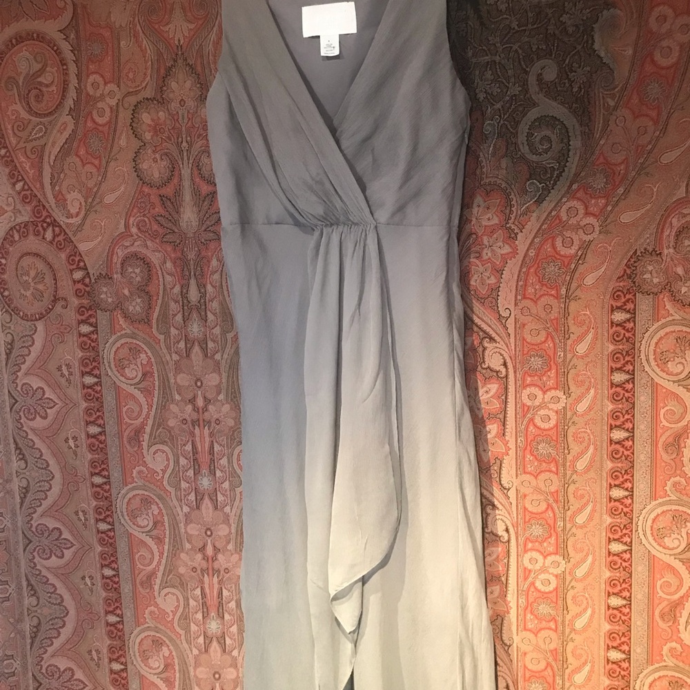 Silk Gown Maxi. Elegant taupe/ Grey
